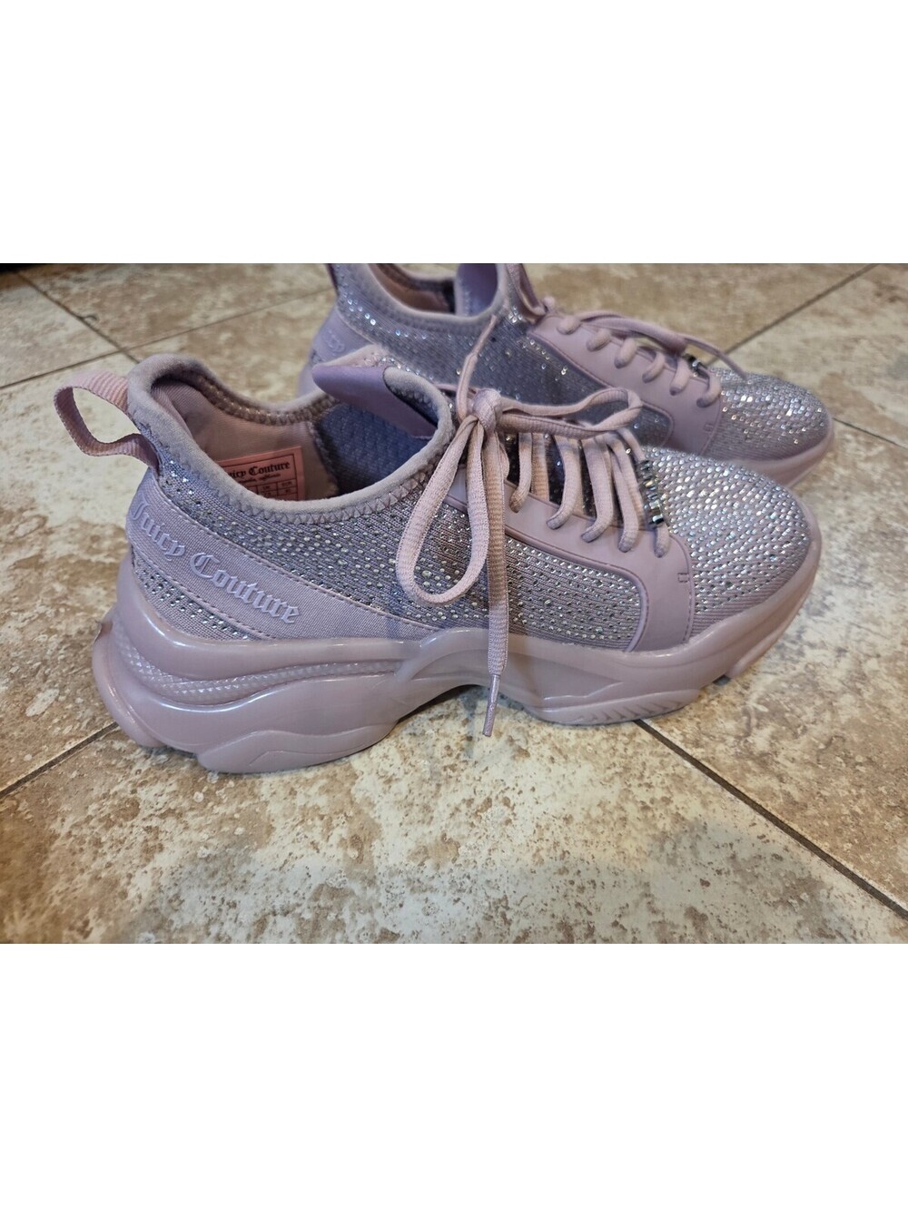 Juicy Couture Women's Adana Rhinestone Sneakers in a lilac